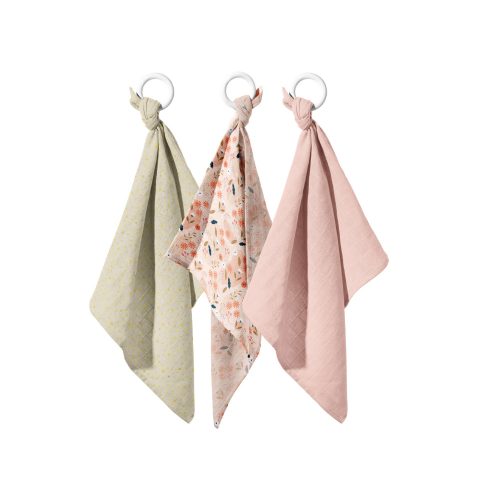 La Nolie 3 Pack Cotton Muslin Cloths - Meadow