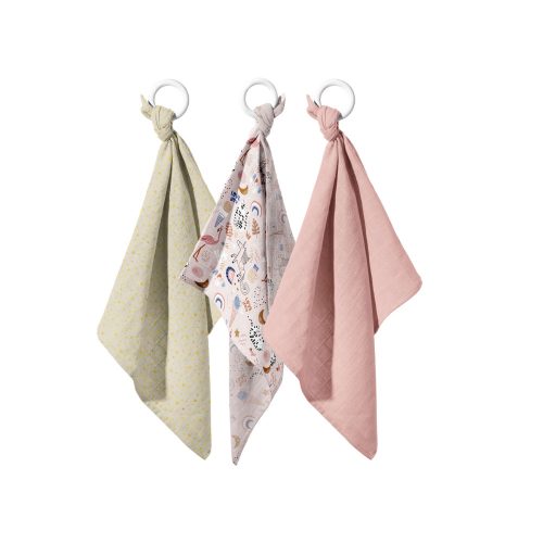 La Nolie 3 Pack Cotton Muslin Cloths - Light Wonderland