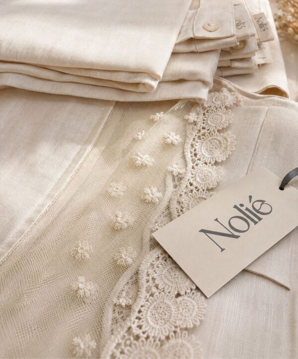 Crème Japanese Set in crème, styled for relaxed feminine elegance