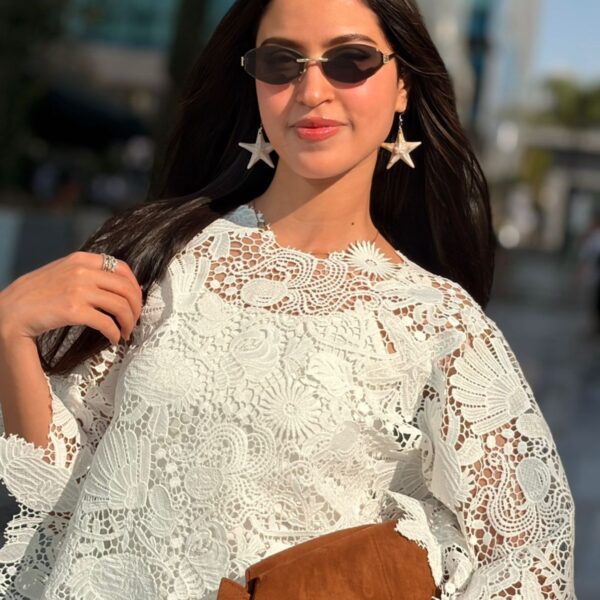 Premium Guipure Lace in ivory white, featuring the structured lace finish